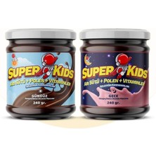 Superkids Çocuklar Için Gündüz (Kakaolu) ve Gece (Çilekli) Vazgeçilmez Destek Macunu 240 240 gr