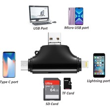 Apera Gn-27 Otg 4 In 1 Micro USB Flash Disk Type C Mikro Sd Kart Okuyucu Ios iPhone Android Apera Gn-27 Otg 4 In 1 Micro USB Flash Disk Type C Mikro Sd Kart Okuyucu Ios iPhone Android