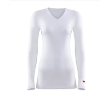 Blackspade Unisex V Yaka Beyaz Uzun Kol Thermal 1257 Termal Özellikli Yumuşak Kumaş