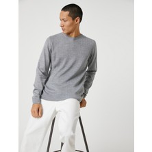 Koton Basic Triko Kazak Örgü Detaylı Bisiklet Yaka