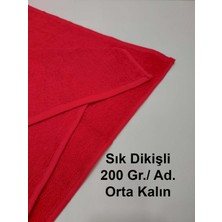 Mef Collection 12'li Kırmızı Pamuklu Berber Havlusu Kuaför Havlusu - 50x90 cm - Su Çekici ve Dayanıklı