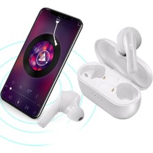 Padmate Pamu Wireless Bluetooth 5.2 Aktif Gürültü Engelleyici 4 Mikrofonlu Beyaz Kablosuz Kulaklık T6CP