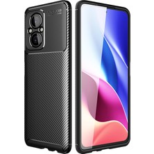 Apsuwa Xiaomi Poco M5 Kılıf Negro Karbon Desen Kamera Korumalı Silikon + Ekran Koruyucu