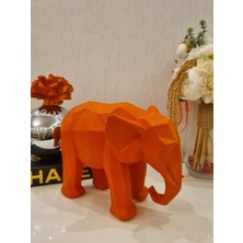 Aisya Home Dekor Dekoratif Turuncu Modern Fil Kübik