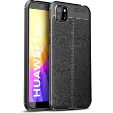 Huawei Y5P Kılıf Focus Deri Desen Silikon Arka Kapak