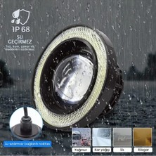 STS Oto Aksesuar Ford Focus 2 Uyumlu, Universal Mercekli LED Angel Sis Farı, 76MM Turuncu Renk
