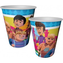 Discount Planet LRT9660 Balonevi, Rafadan Tayfa, 8 Adet Kağıt Bardak, 180/200ML