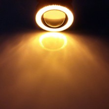 STS Oto Aksesuar Citroën Nemo Uyumlu, Universal Mercekli LED Angel Sis Farı, 76MM Turuncu Renk