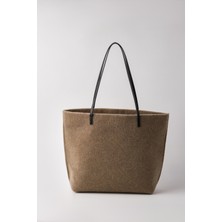 Heybes Kadın Büyük Boy Keçe Kumaş Shopper Tote Omuz Çantası