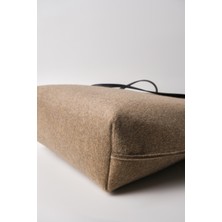 Heybes Kadın Büyük Boy Keçe Kumaş Shopper Tote Omuz Çantası