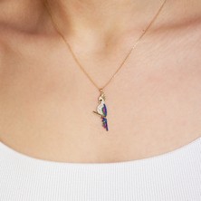 Adil İdil Kuyumculuk 14 Ayar Renkli Kuş Kolye