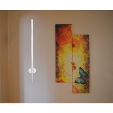 Acrolite 70 cm  Modern Dekoratif Çubuk LED Duvar Aplik (Yuvarlak Rozanslı)