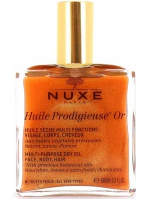 Nuxe Altın Parıltılı Çok Amaçlı Kuru Yağ 100 ml Işıltı Verici Etki Yüz Vücut Saçlar İçin Unisex