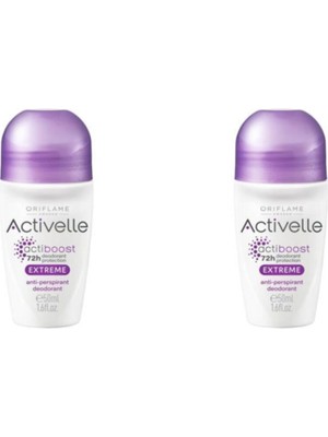 Oriflame Activelle Extreme Roll-On Deodorant 50 ml Kadınlar İçin 72 Saat Koku Koruma - 2 Adet Roll-On - 33142