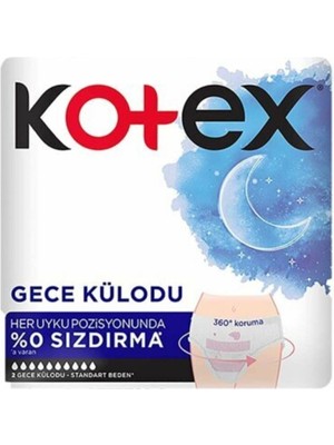 Kotex Regl Gece Külodu 2'Li 5 Paket Regl Gece Külodu