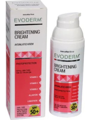 Evoderm Ten Renkli Aydınlatıcı Leke Kremi 50 ml SPF 50 Etkili Cilt Aydınlatma