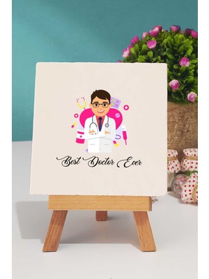 Hedizu Best Doctor Ever Erkek Doktora Hediye Dekoratif Taş Baskı