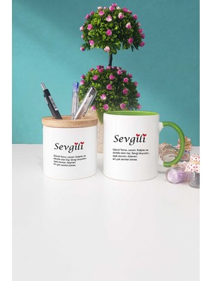 Hedizu Sevgililer Günü Hediyesi Sevgili Yeşil Kupa Bardak Kalemlik