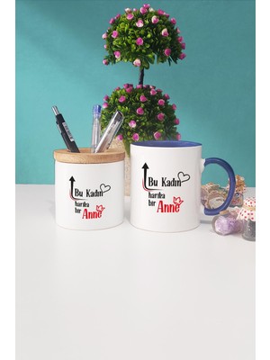 Hedizu Harika Bir Anne Lacivert Kupa Bardak Kalemlik