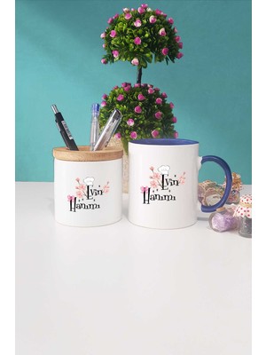 Hedizu Evin Hanımı Lacivert Kupa Bardak Kalemlik