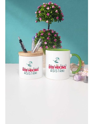 Hedizu Diş Hekimi Asistanı Yeşil Kupa Bardak Kalemlik