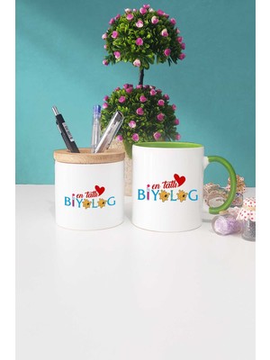 Hedizu En Tatlı Biyolog Yeşil Kupa Bardak Kalemlik