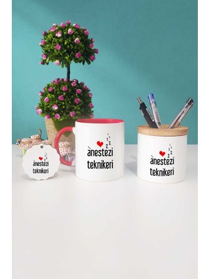 Hedizu Anestezi Teknikeri Kırmızı Kupa Bardak Kalemlik Anahtarlık