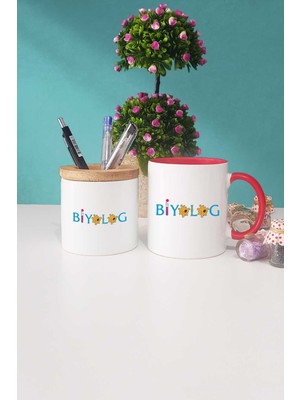 Hedizu Biyolog Kırmızı Kupa Bardak Kalemlik