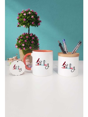 Hedizu Patolog Hediye Turuncu Kupa Bardak Kalemlik Anahtarlık