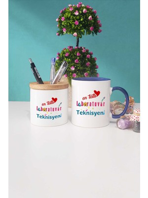 Hedizu En Tatlı Laboratuvar Teknisyeni Hediye Lacivert Kupa Bardak Kalemlik