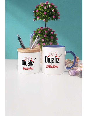 Hedizu Diyaliz Teknikeri Lacivert Kupa Bardak Kalemlik