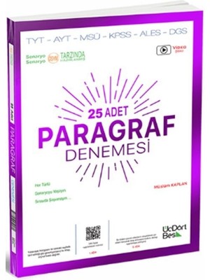 ÜçDörtBeş Yayınları 2024 Paragraf 20 Adet Denemesi