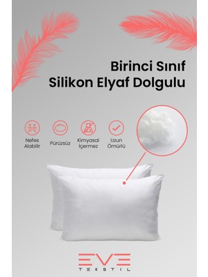 2 Adet Roll Pack Microfiber Kılıflı Silikon Yastık 900 gr