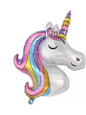 Rönesans Parti Tek Boynuzlu At Unicorn Folyo Balon Açık Renk 100 cm