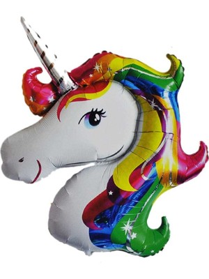 Rönesans Parti Tek Boynuzlu At Unicorn Folyo Balon Koyu Renk 87X117 cm