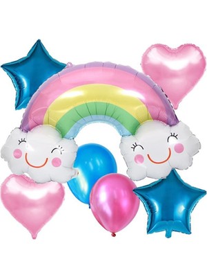 Best Parti Gökkuşağı Şeklinde Folyo Balon 5'li Set