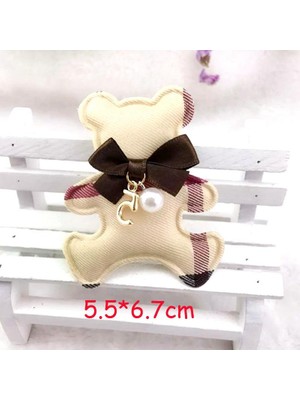 Queen Aksesuar Trend Moda Lüks 2li Ekose Inci Taş Fiyonk Pensli Toka Seti Ayıcık