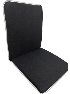Vip Home Concept Sandalye Minderi Arkalıklı Lastikli Fermuarlı Süngerli-6 Adet(Siyah Kırçıllı)Yıkanabilir