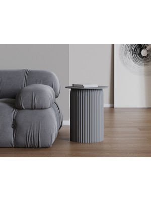 Echo Furniture Seton Açık Platin Gri Sehpa 55 cm