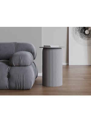 Echo Furniture Seton Açık Platin Gri Sehpa 65 cm