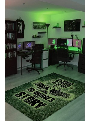 Homshtag Sahadaki Zafer Dokuma Tabanlı Yıkanabilir Kaymaz Gamer Halısı