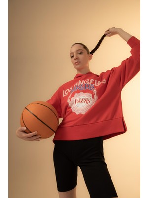 DeFactoFit NBA Los Angeles Lakers Kapüşonlu Sweatshirt Z2288AZ22WN
