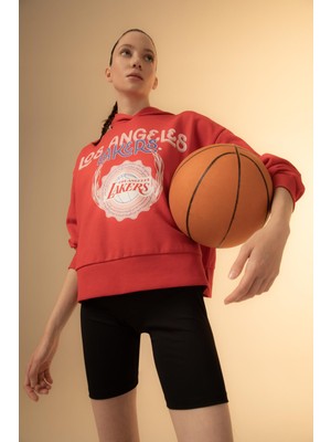 DeFactoFit NBA Los Angeles Lakers Kapüşonlu Sweatshirt Z2288AZ22WN