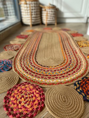 Halımax Milda Jüt Hasırlı Örgü Kilim 55 Jüt Halı