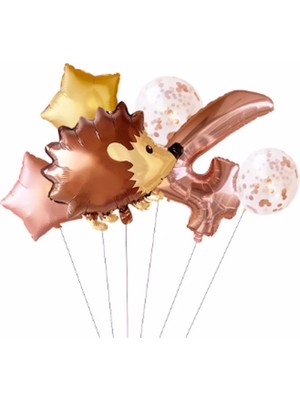 Parti Station Orman Hayvanları Woodland Kirpi Folyo Set Konsept Doğum Günü Set Yaş Balon Set