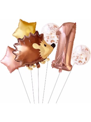 Parti Station Orman Hayvanları Woodland Kirpi Folyo Set Konsept Doğum Günü Set Yaş Balon Set