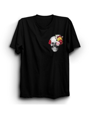 The Fame Box Skull And Rose, Kurukafa Logo Tişört