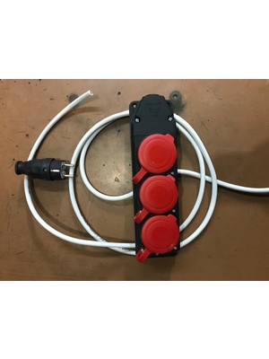 Tutar Nalbur Kauçuk 3'Lü Uzatma Kablosu