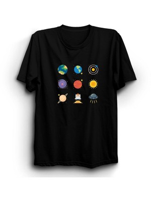 The Fame Box Gezegenler, Nasa, Uzay, Ay, Dünya Tişört