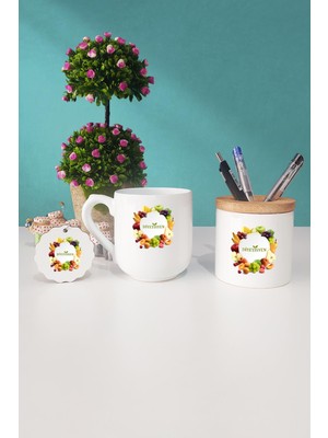 Hedizu Diyetisyen Hediye Oval Kupa Bardak Kalemlik Anahtarlık